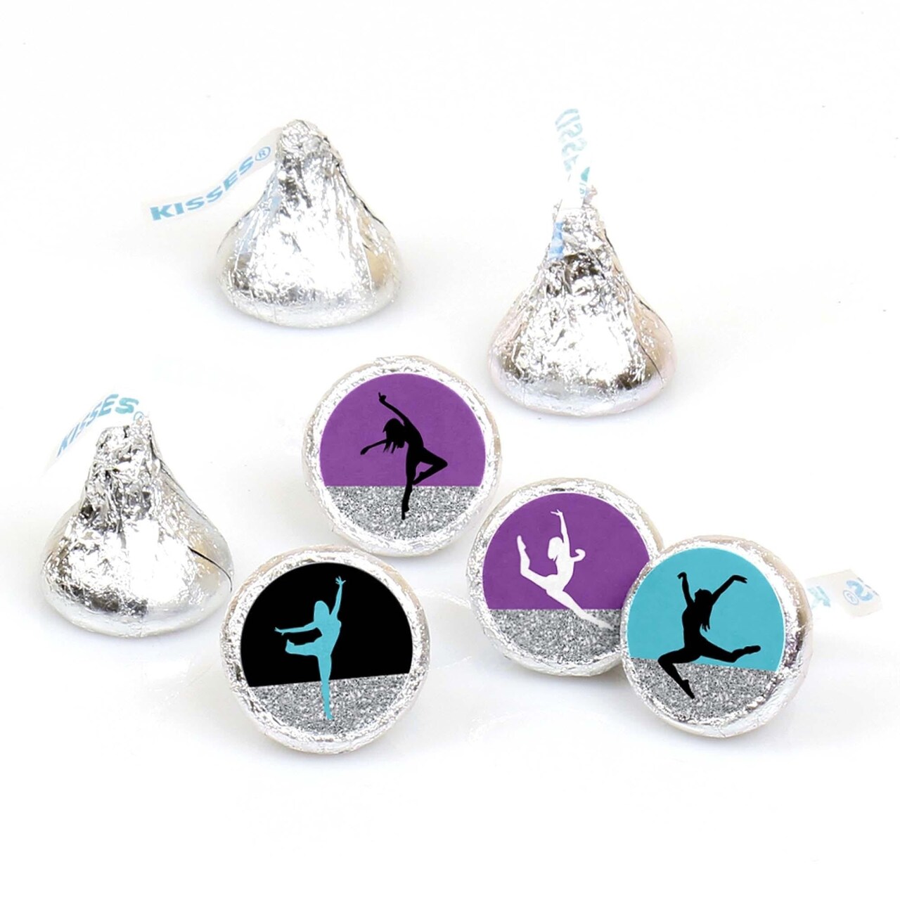 Big Dot of Happiness Must Dance to the Beat - Dance - Birthday Party Round Candy Sticker Favors - Labels Fits Chocolate Candy (1 Sheet of 108)